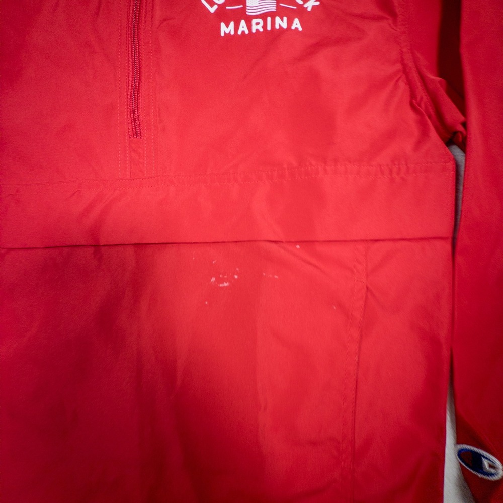 Kids Red Champion Long Creek Marina Hooded Windbreaker Jacket Size S - Picture 4 of 8
